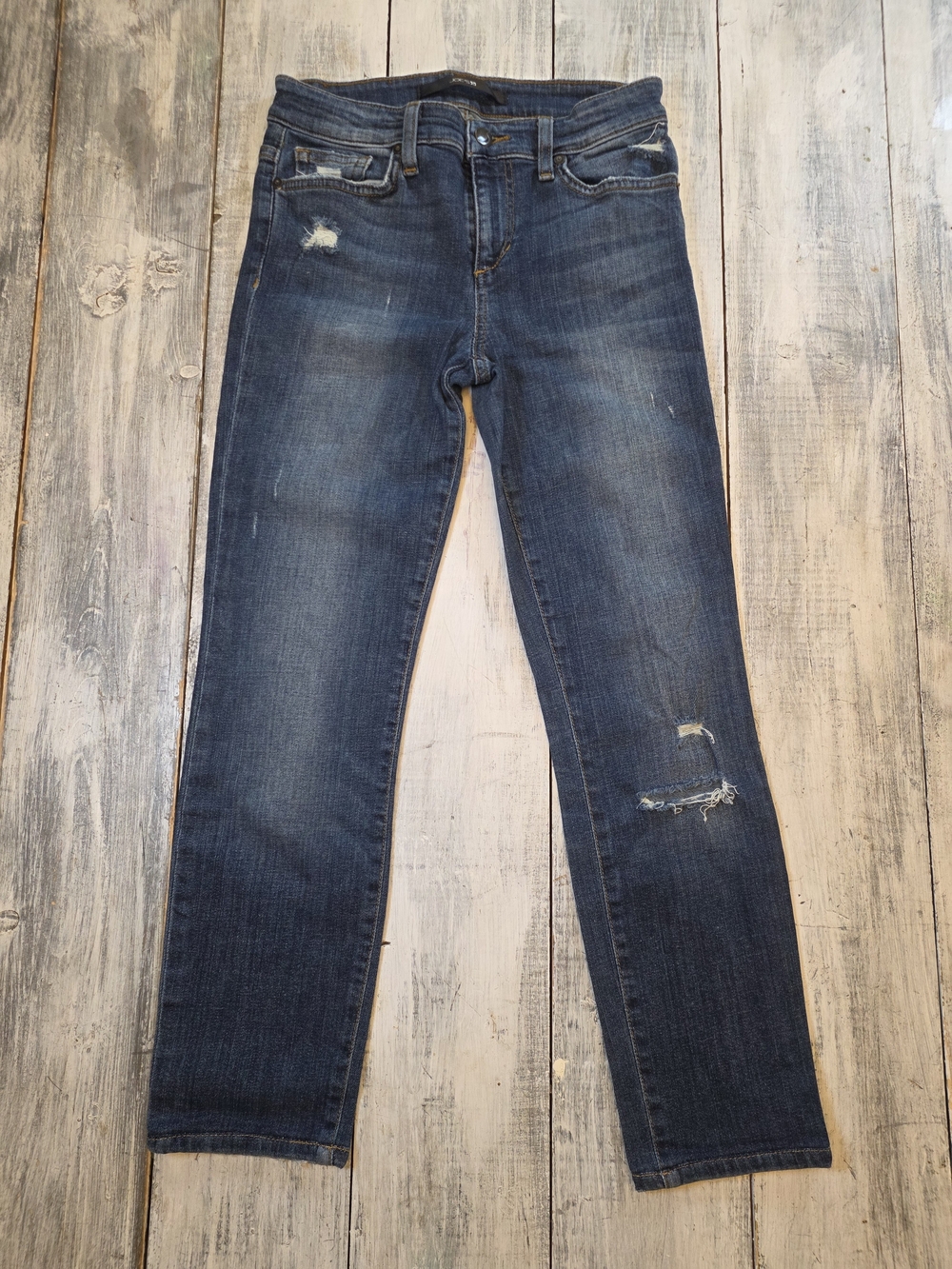Joe's Jeans Straight Leg Dark Blue Distressed Women's Jeans